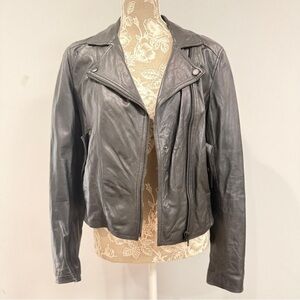J. Crew Charcoal Leather Jacket